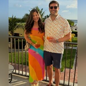 Show Me Your Mumu Rainbow tube dress